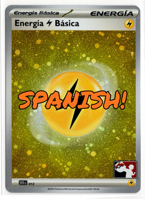 SPANISH Pokemon Prize Pack Cosmo Holo Electric Basic Energy SVE012