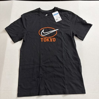Nike Tokyo Japan Exclusive Swoosh Black Orange T Shirt Size Medium