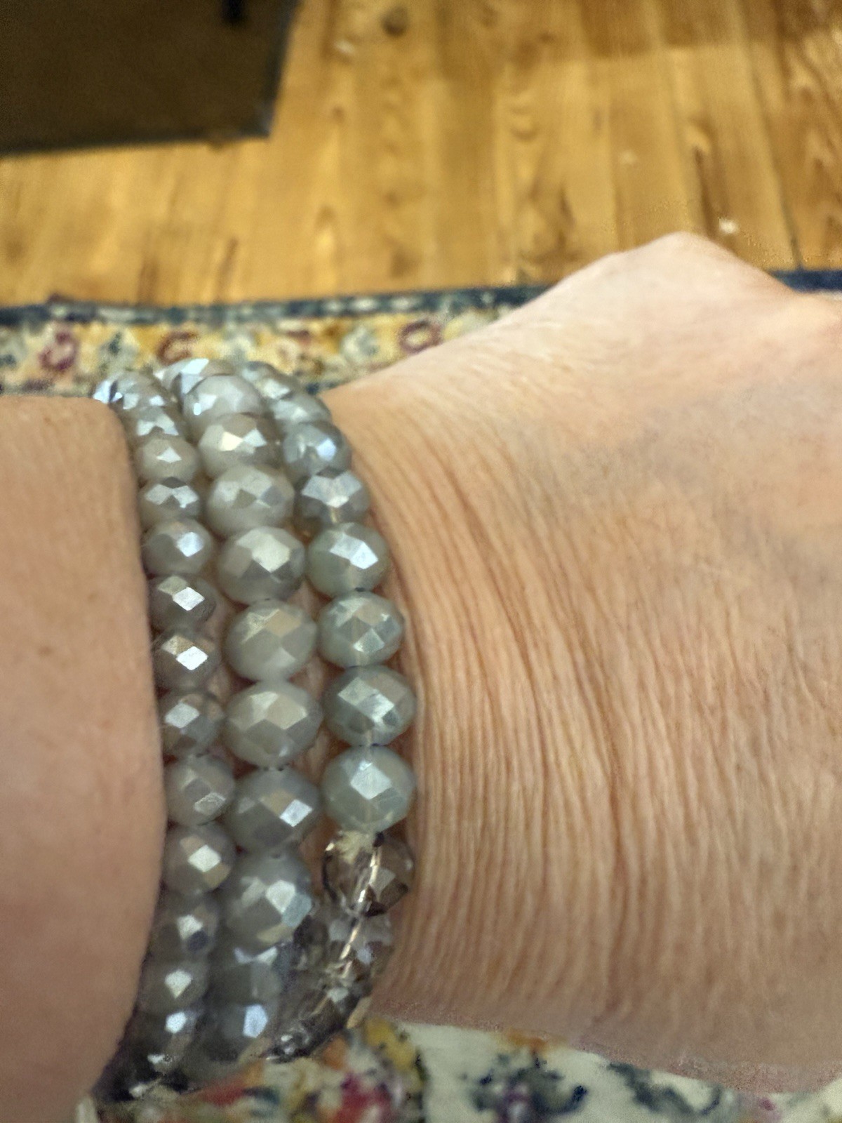 Faceted  crystal Gray  Stackable bracelets beauti… - image 4