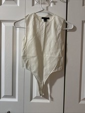 Forever 21 Women s Size S/M Bodysuit Ivory With Clasps