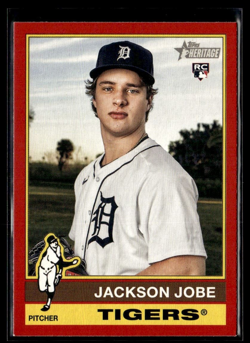 2025 Topps Heritage Red Border Jackson Jobe RC Detroit Tigers #389