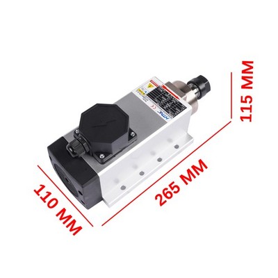 Square Air Cooled Spindle Motor 2.2KW CNC Spindle Motor 220V 400Hz