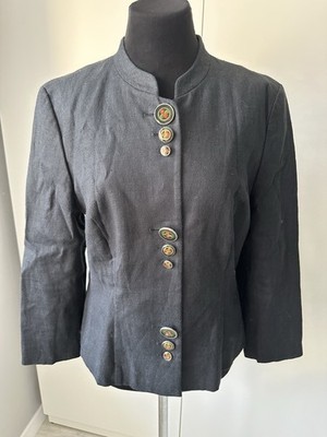 Sportalm Women's Linen Black Austrian Jacket Size 40