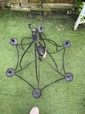 Vintage Wrought Iron 6 Arm Chandelier Scrolling Arms Electric Large Size