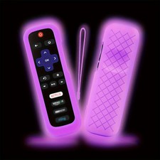 Glow in Dark Silicone Roku TV Remote Cover Protective Shockproof Holder