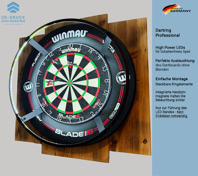 Dart Beleuchtung Professional Dartring 360° Rundum LED Bausatz Winmau Steeldart