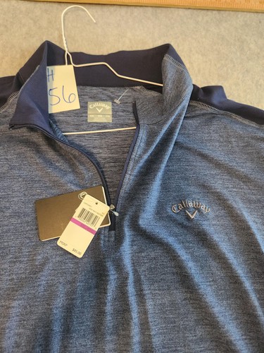Camisa Pullover Callaway Para Hombres 2XL Azul Marino Profundo Brezo Cuarto Cremallera Golf Rendimiento - Imagen 4 de 7