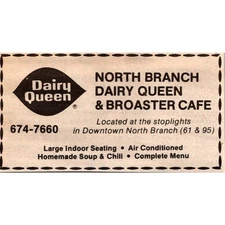 Dairy Queen & Broaster Cafe Homemade North Branch 1983 Dalles Clipping SAH9-M5