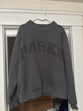 PARKE Varsity Mockneck Monochrome Midnight Sweatshirt Size L/XL Sold Out Rare