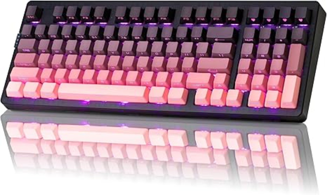 ZH980 Pink Mechanical Gaming Keyboard 95% Full Size Linear Switch
