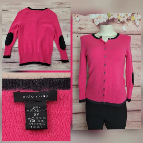 Kate Spade NY maglione cardigan donna Sophia rosa 100% cashmere taglia SP