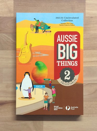 2025 Aussie Big Things series 2 collectables 12 UNC $1 Coins in Folder Full Set