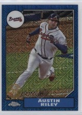 2022 Series 2 1987 Topps Chrome Silver Pack Mojo Blue Refractor Austin Riley z7j