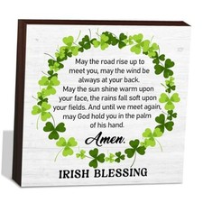 St. Patricks Day Farmhouse Decorative Signs Plaques Lucky Irish Wooden Box