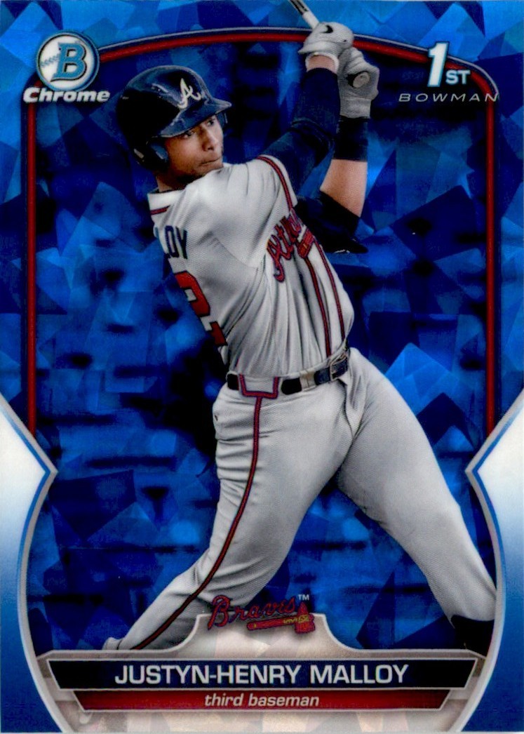Justyn-Henry Malloy 2023 Bowman Chrome Prospects Sapphire RC #BCP-51 Atlanta