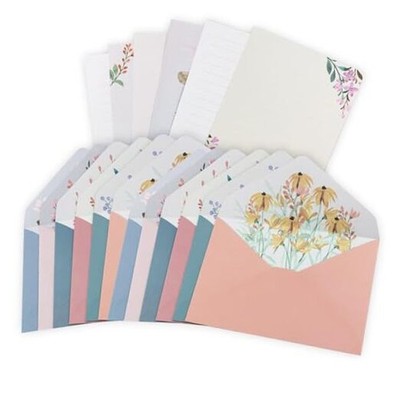 36-Piece Stationery Set - Vintage Flower Design Writing Paper and Envelopes