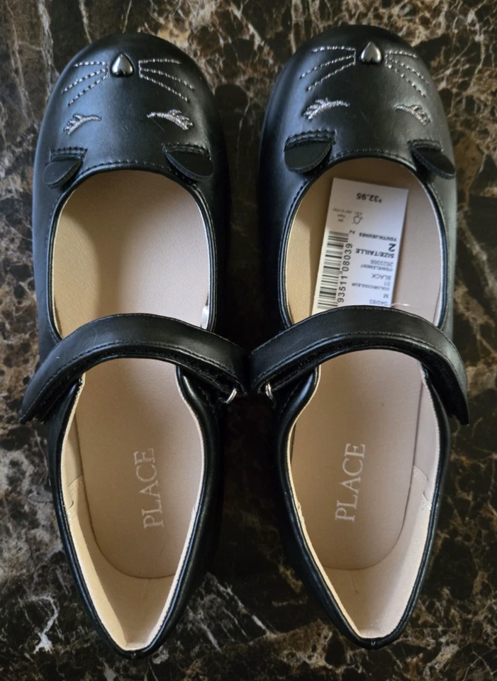 Zapatos Mary Jane de gato bordados The Children's Place para niñas, talla 2 Foto 3 de 4