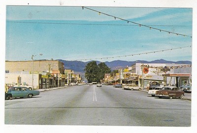 1967 CHELAN WASHINGTON DOWNTOWN OLD CARS HISTORY MESSAGE VINTAGE POSTCARD WA !!