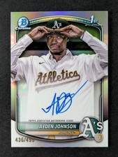 2025 Bowman Chrome AYDEN JOHNSON 436/499 1st Bowman Auto Refractor #CPA-AJ