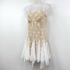 Cider Fairy Slip Dress M NWT Bows Babydoll Balletcore Angel Ethereal Lace Dainty
