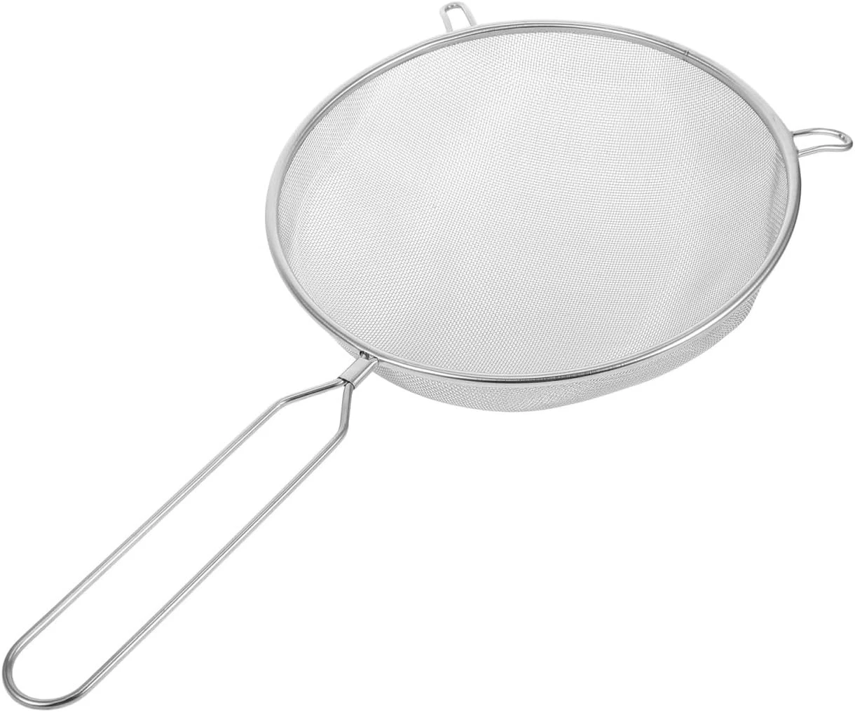 Noodles Colander 10in Stainless Steel Mesh Strainer with Handle for Silver