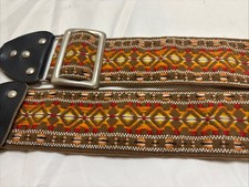VINTAGE Woven Camera Strap Southwest Pattern Leather Ends Adjustable, 70 s- 80 s