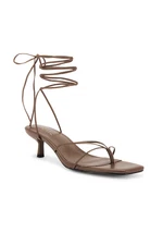 Revolve RAYE Jaden heel leather Sandal light taupe wrap tie size 7 NIB $168 msrp