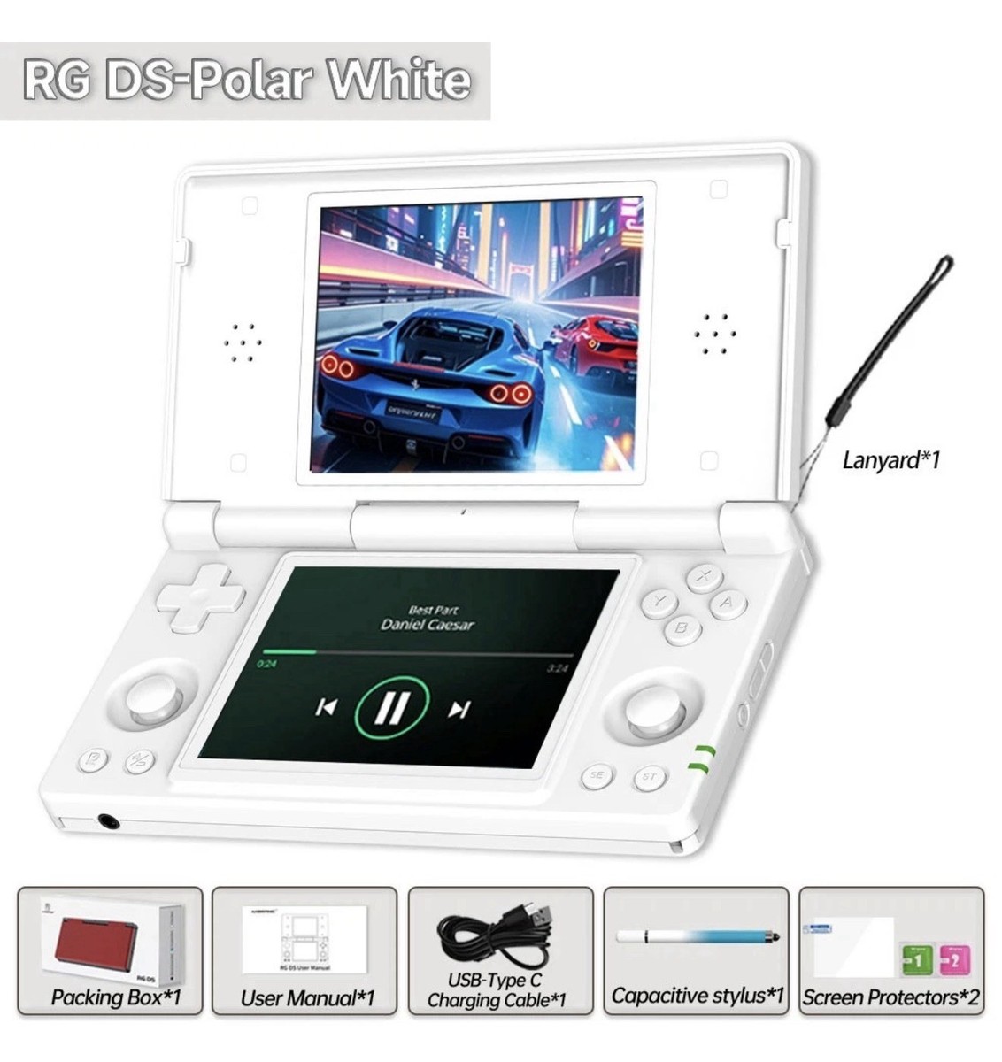 ANBERNIC RG DS Retro Handheld Console | 256GB Power On & Play SD