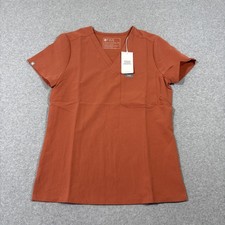 NWT Figs Womens Catarina One Pocket Scrub Top XXS XX-Small Terracotta BR002