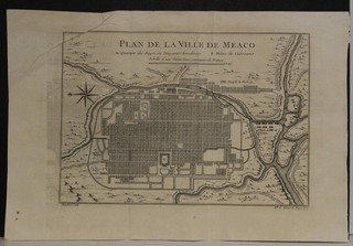 MEACO KYOTO JAPAN 1752 BELLIN UNUSUAL ANTIQUE ORIGINAL COPPER ENGRAVED CITY MAP
