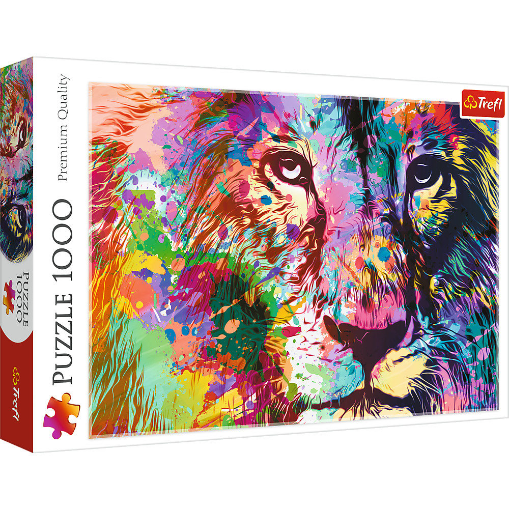 Trefl - Puzzle 1000 Teile, Bunter Löwe, Porträt eines Löwen, Puzzles | Für Kinder und Erwachsene ab 14 Jahren hochwertige kreative Unterhaltung präzise passende Teile - Bild 2