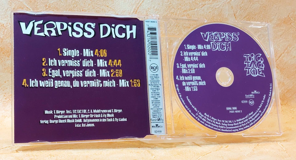 TIC TAC TOE - VERPISS DICH Verpiss' Dich - Maxi-CD / MCD - 1996 - Bild 2 von 2