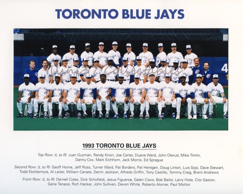 1993 TORONTO BLUE JAYS WORLD SERIES CHAMPIONS 8X10 FOTO SQUADRA  - Foto 1 di 1