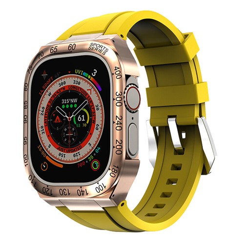 Boîtier lunette métal acier inoxydable str pour bracelet Apple Watch Ultra 2 49 mm - Photo 70 sur 74