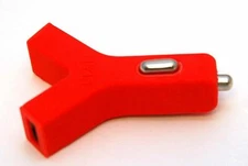 Tylt Y-Charge 2.1 Dual 2-USB-2.0 Car Charger RED Phone DC iPhone 6s/7/iPad/5/Air
