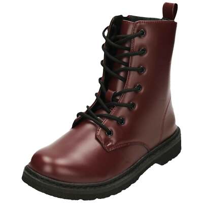 Burgunderrote flache Stiefeletten Schnürung Reißverschluss Chelsea Schuhe niedriger Absatz Goth Punk Retro