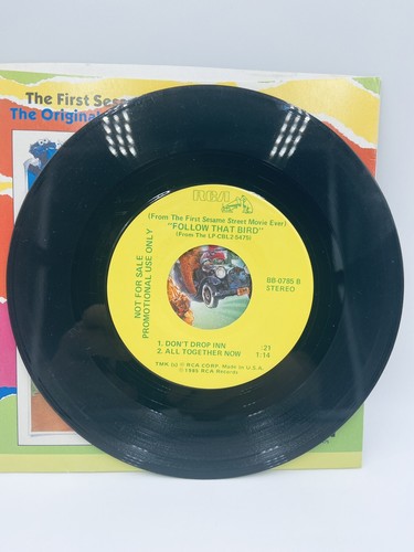 RARE Sesame Street “Follow That Bird” 45 RPM Record 1985 Small Sample VTG - Picture 6 of 12
