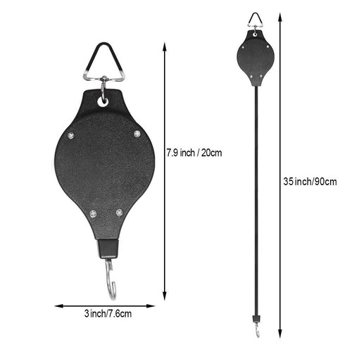 4 Pack Plant Hook Pulley Retractable Plant Hanger Easy Reach Hanging Flower B... - Picture 3 of 9