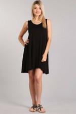 Chatoyant Casual Tank Dress Black Medium