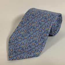 Vineyard Vines Country Flags of the World Silk Tie, Blue 60" L 