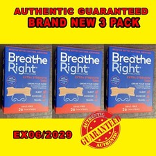Breathe Right Extra Strength Tan Nasal Strips 3 Pack 26 Count Each Lot EX06/2029