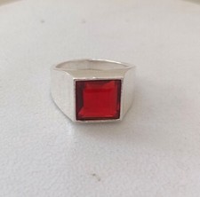 Garnet Men's Ring 925 Sterling Silver Band Handmade Jewelry Ring All Size AK30