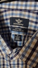 DOCKERS Men's Performance Signature Dress Shirts Fitted XL New