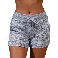 Womens Summer Solid Shorts Ladies Elastic Waist Casual Sports Short Hot Pants UK