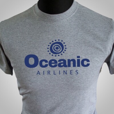 Oceanic Airlines T-Shirt Flight 815 Lost TV Serie Dharma Initiative Sci Fi grau