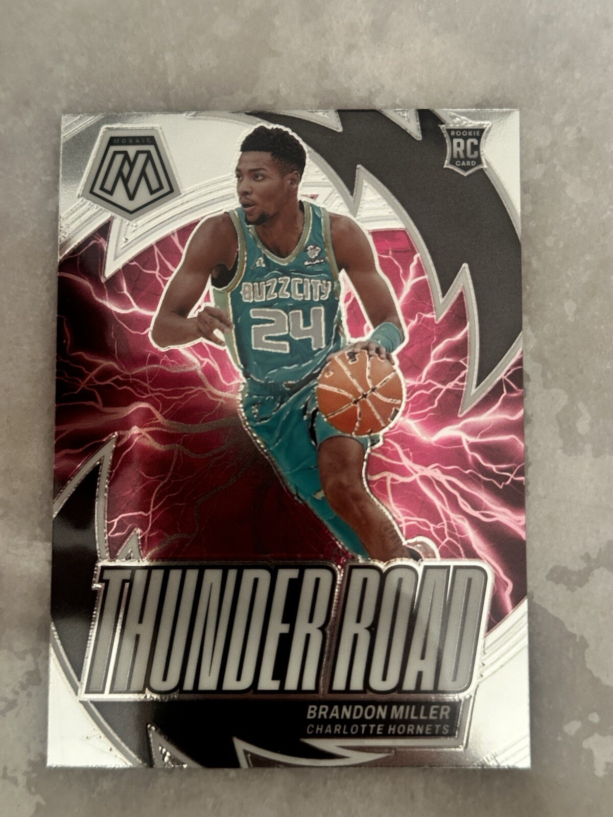 2023-24 Panini Mosaic Brandon Miller Thunder Road Rookie Charlotte Hornets #19