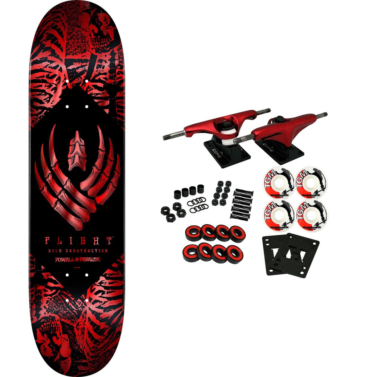 Powell Peralta Skateboard Complete Flight 243W Skeleton Red Powell Peralta Skateboard Complete Flight 243W Skeleton Red