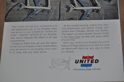 1962 UNITED AIR LINES advertisement, Los Angeles airport terminal, model, LAX - Picture 3 of 3