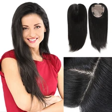 Silk Top Topper Women Human Cuticle Remy Hair Natural Black Hair Top Pieces