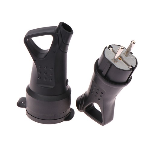 1PC EU Rubber Waterproof Socket Plug Electrial Grounded European Connector - Afbeelding 11 van 14